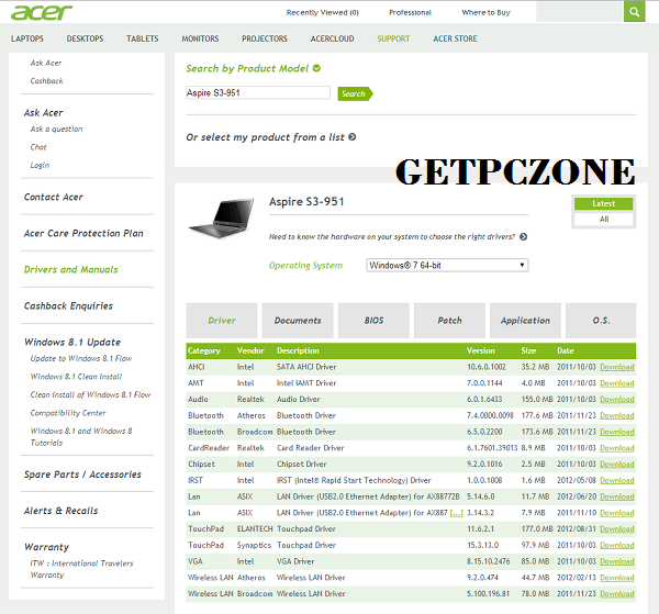 Acer WiFiWireless LAN Drivers Download for Windows