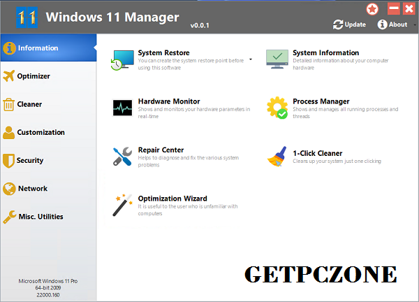 Windows 11 Manager 1.0.7 Free Download